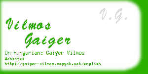 vilmos gaiger business card